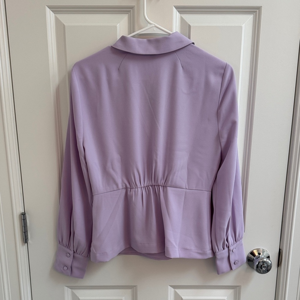 NWT J. Crew Lavender Wrap Blouse - Picture 4 of 6